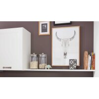 Interliving Küche Serie 3023 mit AEG Einbaugeräten Weiß & Mooreiche – zweizeilig