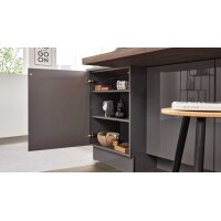Interliving Küche Serie 3042 mit SIEMENS Einbaugeräten Quarzgrau & Eiche Graphitsilber – zweizeilig
