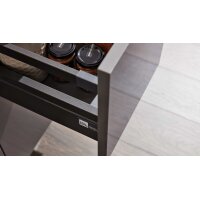 Interliving Küche Serie 3042 mit SIEMENS Einbaugeräten Quarzgrau & Eiche Graphitsilber – zweizeilig