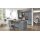 Interliving Küche Serie 3042 mit SIEMENS Einbaugeräten Quarzgrau & Eiche Graphitsilber – zweizeilig