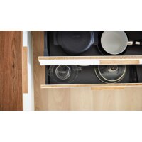 Interliving Küche Serie 3043 mit gorenje Einbaugeräten Weiß & Vulkaneiche – Stellfläche ca. 365 x 258 cm