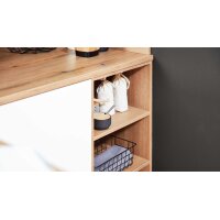 Interliving Küche Serie 3043 mit gorenje Einbaugeräten Weiß & Vulkaneiche – Stellfläche ca. 365 x 258 cm