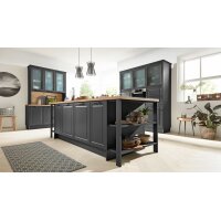 Interliving Küche Serie 3044 mit Miele Einbaugeräten Graphit & Kernbuche – zweizeilig