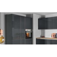 EXPRESS KÜCHEN Einbauküche Star mit IGNIS-Geräten Anthrazit & Buche astig - zweizeilig