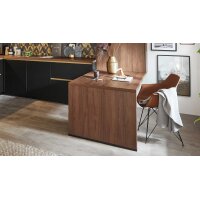 nobilia® Einbauküche Touch mit PROGRESS Elektrogeräten Schwarz & Nussbaum - Stellfläche ca. 306 x 366 cm