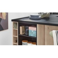 nobilia® Einbauküche Natura mit PROGRESS Elektrogeräten Eiche Montral & Schwarz - zweizeilig
