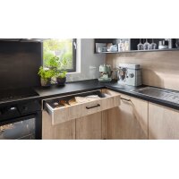 nobilia® Einbauküche Natura mit PROGRESS Elektrogeräten Eiche Montral & Schwarz - zweizeilig