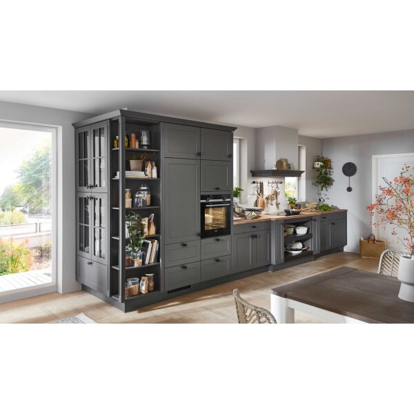 nobilia® Einbauküche Nordic mit SIEMENS Elektrogeräten Schiefergrau & Taxus - Länge ca. 539 cm