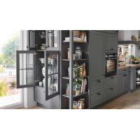nobilia® Einbauküche Nordic mit SIEMENS Elektrogeräten Schiefergrau & Taxus - Länge ca. 539 cm