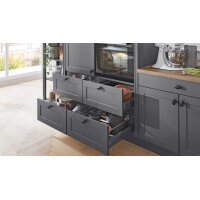 nobilia® Einbauküche Nordic mit SIEMENS Elektrogeräten Schiefergrau & Taxus - Länge ca. 539 cm