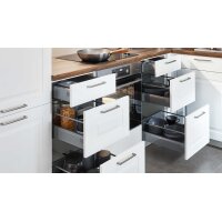 nobilia® Einbauküche Sylt mit AEG Elektrogeräten Alpinweiß & Balkeneiche - Stellfläche ca. 320 x 310 cm