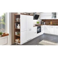 nobilia® Einbauküche Sylt mit AEG Elektrogeräten Alpinweiß & Balkeneiche - Stellfläche ca. 320 x 310 cm