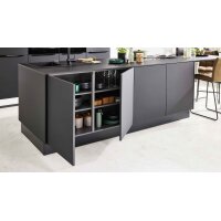 Interliving Küche Serie 3104 mit AEG Einbaugeräten Mattschwarz – zweizeilig