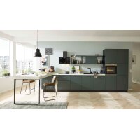 Interliving Küche Serie 3059 mit Einbaugeräten Black Green - Stellfläche ca. 220 x 480 cm
