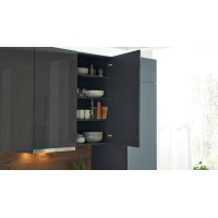 Interliving Küche Serie 3114 mit AEG Einbaugeräten Graphit & Castell Eiche - Länge ca. 408 cm