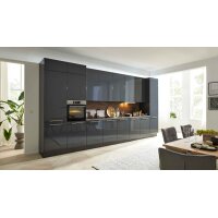 Interliving Küche Serie 3114 mit AEG Einbaugeräten Graphit & Castell Eiche - Länge ca. 408 cm