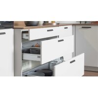 Culineo® Einbauküche C317 mit beko Einbaugeräten Steingrau & Eiche Sierra - Stellfläche ca. 365 x 363 cm