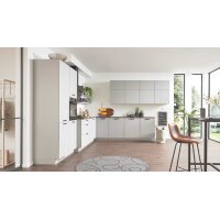 Culineo® Einbauküche C317 mit beko Einbaugeräten Steingrau & Eiche Sierra - Stellfläche ca. 365 x 363 cm