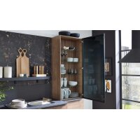 Culineo® Einbauküche C382 mit AEG Einbaugeräten Eiche Havanna & Grauschiefer - zweizeilig