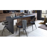 Culineo® Einbauküche C382 mit AEG Einbaugeräten Eiche Havanna & Grauschiefer - zweizeilig