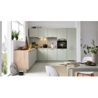 Culineo® Einbauküche C357 mit beko Einbaugeräten Jade & Eiche San Remo - Stellfläche ca. 305 x 310 cm