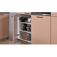 Culineo® Einbauküche C357 mit privileg Einbaugeräten Koralle & Schiefergrau - zweizeilig
