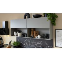 Culineo® Einbauküche C615 mit privileg Einbaugeräten Taupegrau & Basalt taupegrau - Länge ca. 390 cm