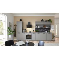 Culineo® Einbauküche C615 mit privileg Einbaugeräten Taupegrau & Basalt taupegrau - Länge ca. 390 cm