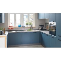 Culineo® Einbauküche C945 mit privileg Einbaugeräten Fjordblau - Stellfläche ca. 310 x 305 cm