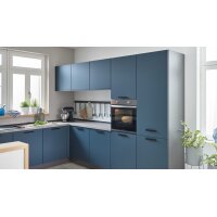Culineo® Einbauküche C945 mit privileg Einbaugeräten Fjordblau - Stellfläche ca. 310 x 305 cm