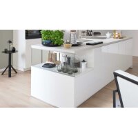 Culineo® Einbauküche C648 mit AEG Einbaugeräten Hochglanz Weiß - zweizeilig