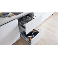 Culineo® Einbauküche C648 mit AEG Einbaugeräten Hochglanz Weiß - zweizeilig