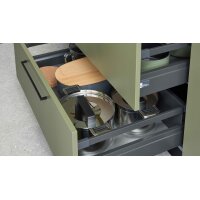Interliving Küche Serie 3065 mit SIEMENS-Einbaugeräten Olive & Eiche Ventura – Stellfläche ca. 350 x 278 cm