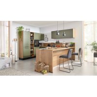 Interliving Küche Serie 3065 mit SIEMENS-Einbaugeräten Olive & Eiche Ventura – Stellfläche ca. 350 x 278 cm