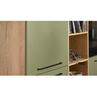 Interliving Küche Serie 3065 mit SIEMENS-Einbaugeräten Olive & Eiche Ventura – Stellfläche ca. 350 x 278 cm