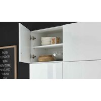 Interliving Küche Serie 3066 mit AEG-Einbaugeräten Hochglanz Weiß – zweizeilig
