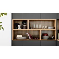 Interliving Küche Serie 3070 mit SIEMENS-Einbaugeräten Graphit & Eiche Ventura - zweizeilig