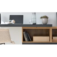 Interliving Küche Serie 3070 mit SIEMENS-Einbaugeräten Graphit & Eiche Ventura - zweizeilig