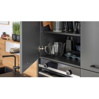 Interliving Küche Serie 3070 mit SIEMENS-Einbaugeräten Graphit & Eiche Ventura - zweizeilig