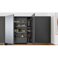 Interliving Küche Serie 3070 mit SIEMENS-Einbaugeräten Graphit & Eiche Ventura - zweizeilig