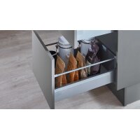nobilia® Einbauküche Laser mit Constructa-Elektrogeräten Taupegrau & Marmor Venato Nero - Stellfläche ca. 368 x 215 cm