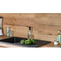 nobilia® Einbauküche Senso mit gorenje Elektrogeräten, z. B. Kühlschrank Eiche Sierra & Schiefergrau - Länge ca. 390 cm