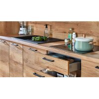 nobilia® Einbauküche Senso mit gorenje Elektrogeräten, z. B. Kühlschrank Eiche Sierra & Schiefergrau - Länge ca. 390 cm