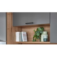 nobilia® Einbauküche Senso mit gorenje Elektrogeräten, z. B. Kühlschrank Eiche Sierra & Schiefergrau - Länge ca. 390 cm
