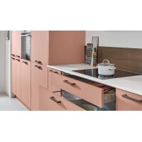 nobilia® Einbauküche Senso mit AEG Elektrogeräten Koralle & Walnuss - zweiteilig