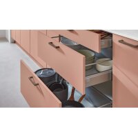 nobilia® Einbauküche Senso mit AEG Elektrogeräten Koralle & Walnuss - zweiteilig