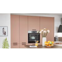 nobilia® Einbauküche Senso mit AEG Elektrogeräten Koralle & Walnuss - zweiteilig