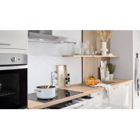 nobilia® Einbauküche Novalux mit privileg Elektrogeräten Seidengrau & Eiche Montreal - Länge ca. 420 cm