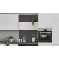 nobilia® Einbauküche Novalux mit Elektrogeräten Weiß & Beton Schiefergrau - Stellfläche ca. 255 x 400 cm
