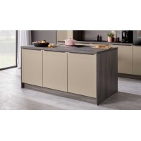 EXPRESS KÜCHEN Einbauküche Clean mit IGNIS Einbaugeräten Cremegrau & Eiche grau - zweizeilig